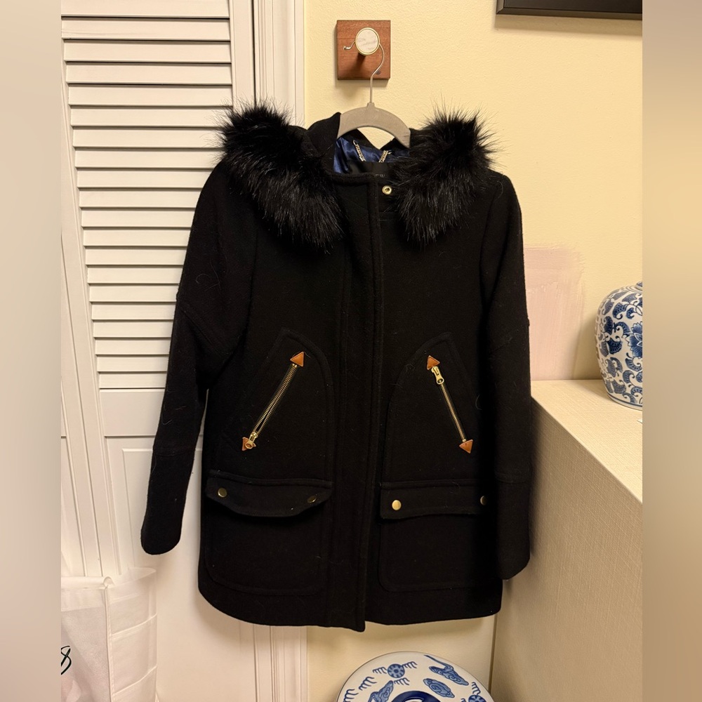 J.Crew Wool Coat with Detachable Hood